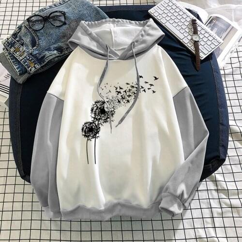 Womens Fashion Hoodies New Stitching Cute Plus Hoodie Harajuku Gothic Clothes Long-sleeve Hooded Sweatshirt Polerones De Mujer