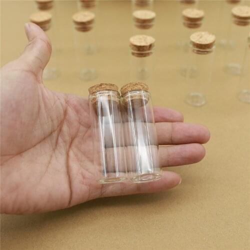 100 Pieces 12ml 22*60mm Mini Glass Jars Cork Bottles Test Tube Stopper Spice Container Small Jars Vials Tiny glass Bottle Vial