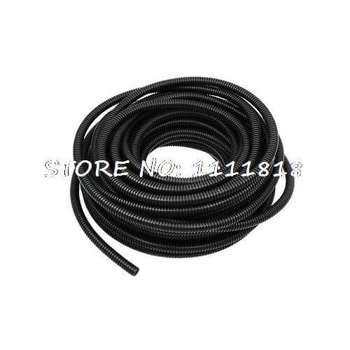 15 Metres 10mm Dia Black Split Loom Wire Hose Cover Conduit Plastic Tube