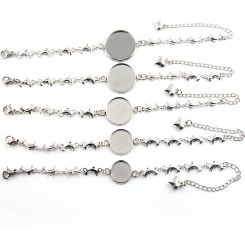 2pcs/Lot 12mm 14mm 16mm 18mm 20mm High Quality 316 Stainless Steel Bangle Base Bracelet Blank Findings Tray Bezel Setting Cameo