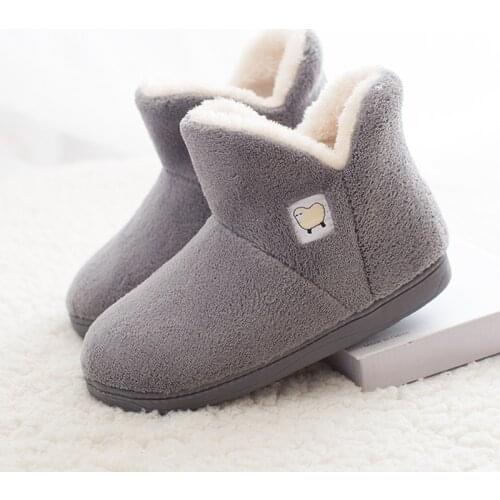 2021 Women Winter Boots Plus Size Plush Slip On Flock Keep Warm Flat Shoes Female Ankle Boots Warm Ladies Shoes
