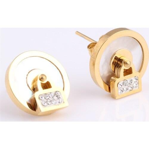 2021 Hot Sale Fashion New accessories Crystal from Swarovskis Simple Titanium steel zircon earrings Fit Women and female