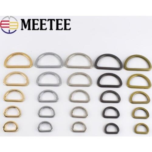 5pcs Meetee 16/20/25/32/38mm O D Rings Metal Belt Buckles for Bag Strap Adjust Buckle DIY Leather Craft Sewing Accessories