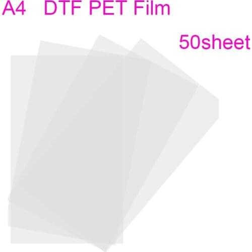 50PC A4 PET Transfer Film For Direct Transfer Film Printing For DTF Ink Printing PET Film Printing And Transfer