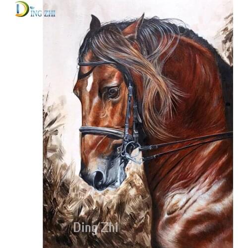5D Diamond Painting Full Round Square Animal Pictures Of Rhinestones Horse Diamond Embroidery Cross Stitch Oil Painting Decor