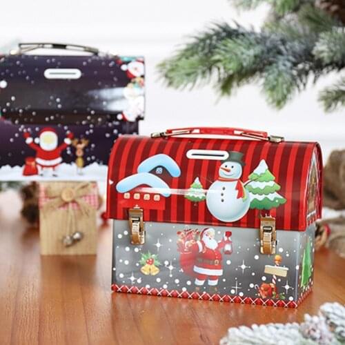 6 Styles Good Xmas Gifts Piggy Bank Storage Box Lightweight Tinplate Money Box Multi-purpose for Kids Holiday DIY Decorations