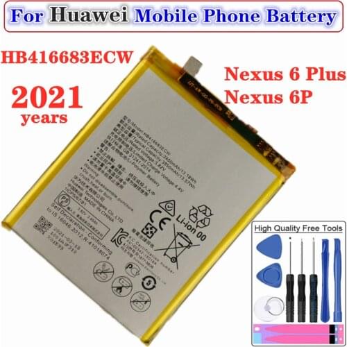 Ascend Nexus 6P 6 Plus Battery For Huawei Ascend Google Nexus 6P / 6 Plus H1511 H1512 3550mAh HB416683ECW Battery + Tools