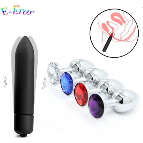 ORISSI Anal Plug Vibrator Erotic Crystal Jewelry 10 Speed Butt Plug Bullet Dildo Prostate Massager for Men Sex Toys For Woman