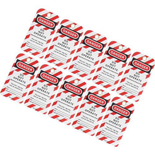 10PCS Lockout Tag Danger Do Not Operate Safety Warning Front / Back Label PVCfor industrial chemical electric power petroleum