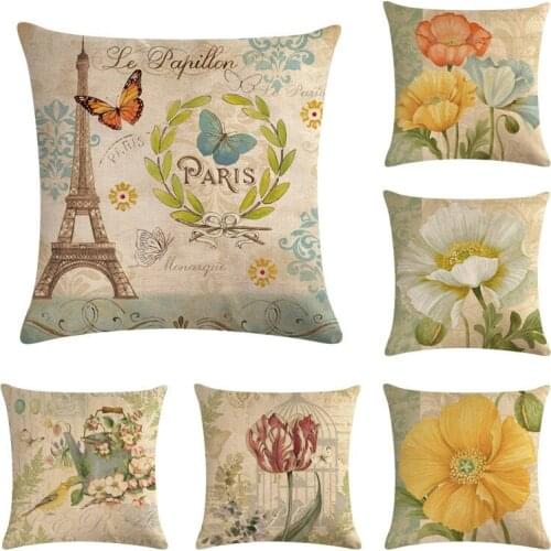 Flowers Cushions Cover Home Decor Pillows Signature Cotton Cecorative Throw Pillows Decor Pillow