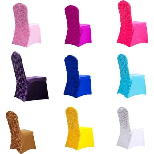 Lychee Decorative Wedding Chair Cover Back with Floral Universal Stretch Dining Seat Cover Hotel Party Meeting Chair Cover