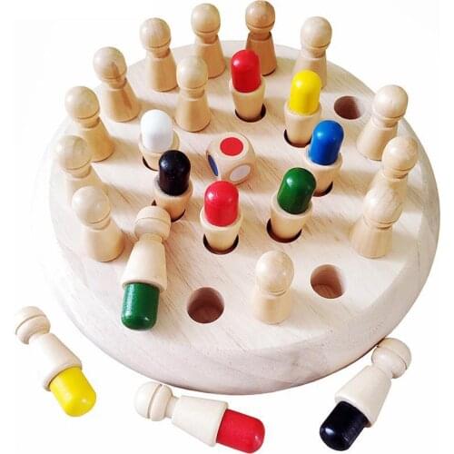 Wooden Memory Match Stick Chess Game Fun Block Board Color Puzzle Game Educational Toy for Children