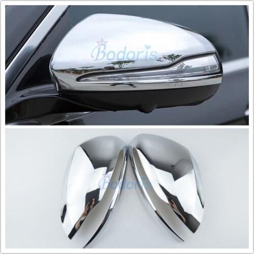 For Mercedes Benz AMG E GLC Class W213 2016 2017 Door Mirror Overlay Cover Highlight Silver Chrome Car Styling Accessories