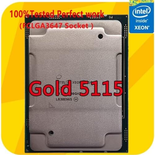 Intel Xeon Gold 5115 SR3GB 2.4GHZ 10-Cores 20-Thread 13.75MB Smart Cache CPU Processor 85W LGA3647 For Server Motherboard