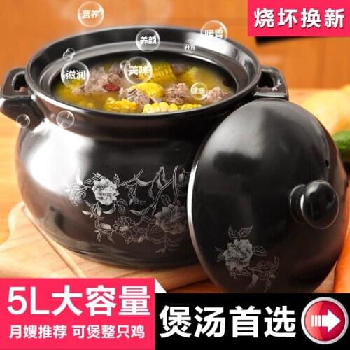 5l casserole soup cooker soup casserole sauceboxes ceramic heatresisting open flame soup pot spoon
