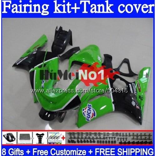Body For KAWASAKI ZX 6R 600 ZX 636 6 R 600CC Black Green 96MC.77 ZX-636 ZX-600 ZX600 ZX636 ZX-6R 2003 2004 ZX6R 03 04 Fairing