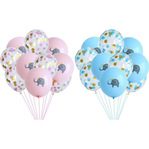 1set 12inch Cartoon Elephant Latex Balloons Children Birthday Party Decoration Blue Pink Baby Shower Balloon Decorations Favor