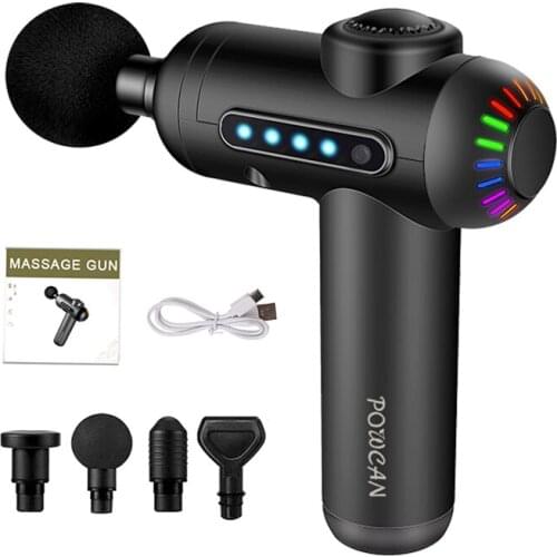 Powcan Mini Massage Gun Percussion Muscle Shoulder Back Body Massager for Slimming Shaping Sport Relief Electric Fascial Gun