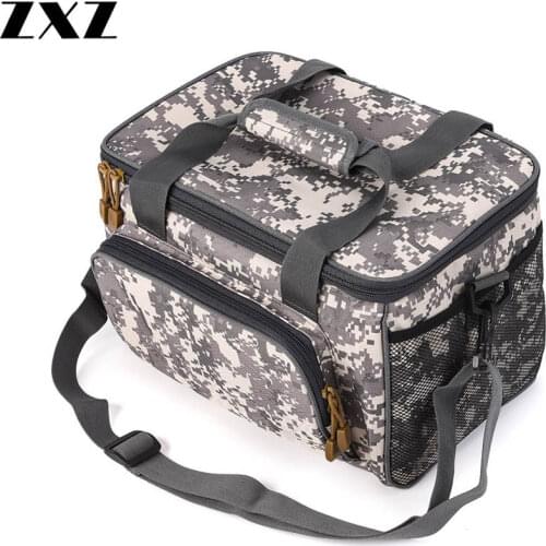Multifunction Big Canvas Lure Crossbody Bag Outdoor Photography Waist Shoulder Fishing Tackle Bags Reel Lure Storage Case Pesca