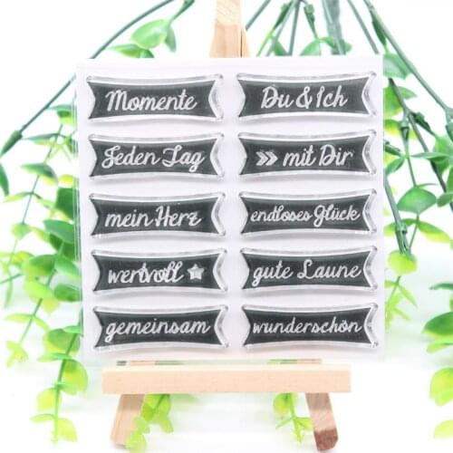 KSCRAFT German Transparent Clear Silicone Stamps for DIY Scrapbooking/Card Making/Kids Fun Decoration Supplies