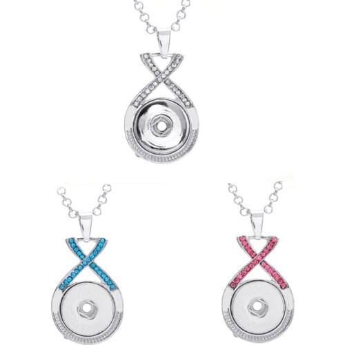 New Snap Button Necklace Jewelry Love Snap Pendant Fit 18mm Metal Snap Buttons Jewelry Snap Pendant Necklace Lanyard Holder
