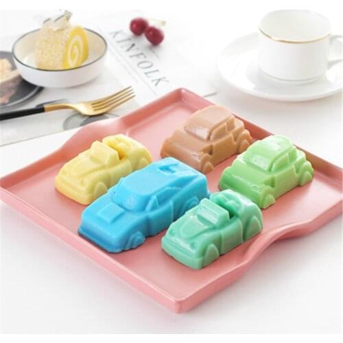 Wholesale Silicone Classic Cars Shaped Cartoon Jelly Candy Chocolate Mold Birthday Cake Decoration For Kids Fondant Molds Tools