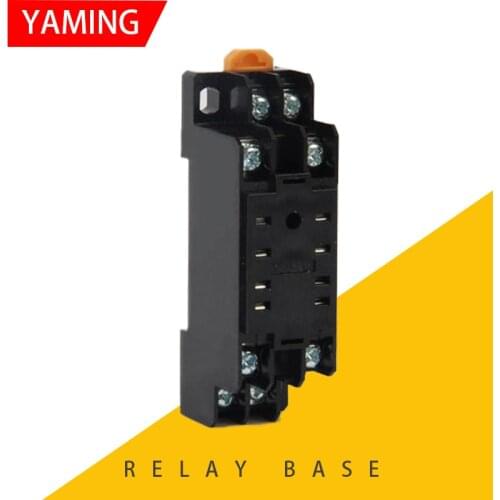 P56 8 Pin Terminal Relay Socket Base Black for PYF08A / HH52P / MY2NJ Power Electromagnetic relay Base DIN rail