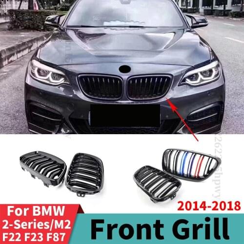 Front Grille Racing Grill Kidney Inlet Grille Modification Tuning Trim Refit For BMW 2 Series M2 F22 F23 F87 2014 2015 2014-2018