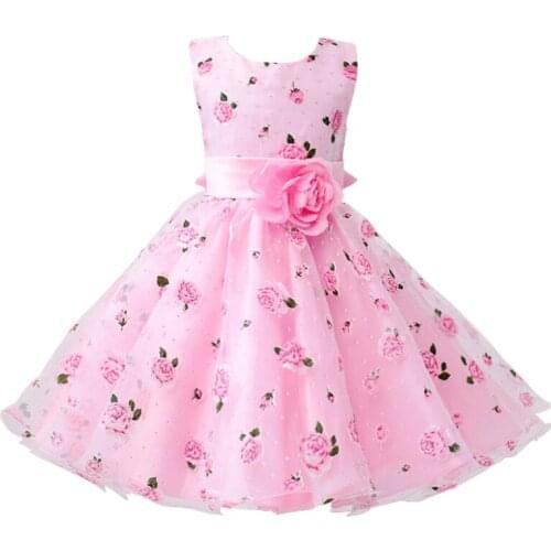 Summer Bridesmaid Flower Girls Dress Princess Kids Dresses For Girl Wedding Party Evening Dress Cute Teenage Girls Clothes 10 Y