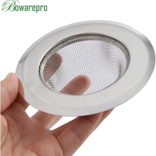 Bowarepr Catcher Stopper Shower Drain Hole Filter Trap Metal Sink Strainer Stainless Steel Bath 11.3cm Kitchen Waste Stop Screen