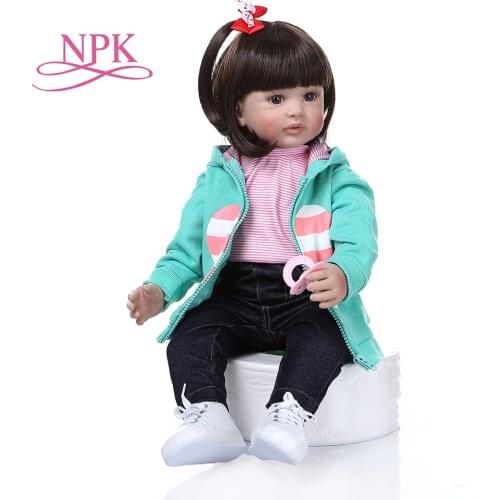 NPK Lifelike Reborn Doll Soft Silicone 60CM Realistic Girl Princess Lovely Baby Dolls For Kid Birthday Gift RebornToddler Toy