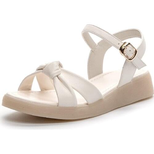 Sandals Women Wedge 2021 New Genuine Leather Women Summer Sandals Large Non-slip Beach Sandals Ladies