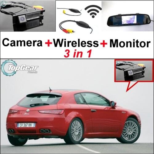 3 in1 Special WiFi Rear View Camera + Wireless Receiver + Mirror Monitor EASY DIY Parking System For Alfa Romeo Brera Spider
