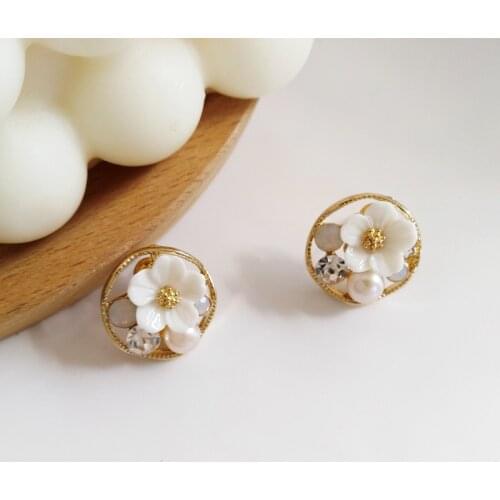 Super Fairy Flower Earrings S925 needle Pretty JewelryHot Selling Round Hollow High Quality Crystal Earrings Female Girl Gifts