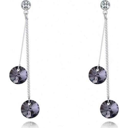 TRACYSWING Element Brand Real Austrian Crystals Fashion Heart trendy Dangle Earrings For Women Gift Th-131519