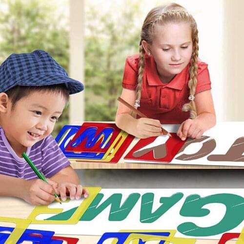26 English Letters Alphabet Stencil 10 Number Stencils Template Kit for Kid DIY Painting Drawing Scrapbooking Template For Child