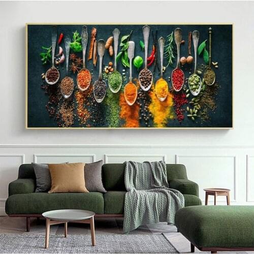 Herbs and Spices for Cooking Canvas Art Posters And Prints Kitchen theme Canvas Paintings On the Wall Art Pictures Cuadros Decor