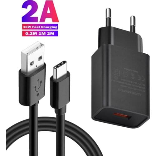 Fast Charging Usb Charger Adapter For Samsung A51 S21 FE Xiaomi Mi 10T Pro Huawei P40 Lite Realme 8 Pro Phone Type C Cable 2M