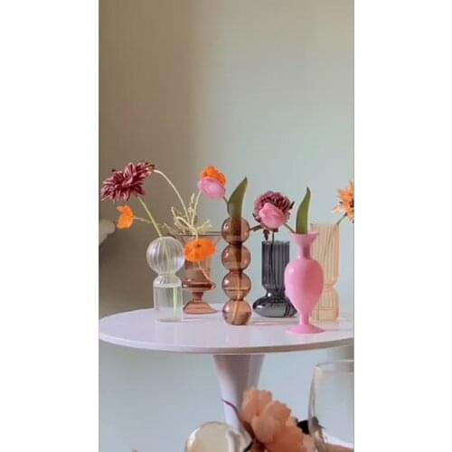 Flower Vase For Wedding Decor Centerpiece Glass Vase Planter Table Ornaments Floral Tabletop Vase Mariage