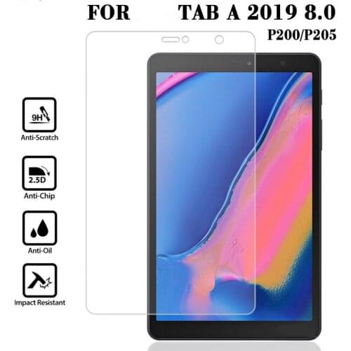 P200 P205 SM-P200 SM-P205 Tempered Glass on the For Samsung Galaxy Tab A 2019 8.0 Protective Tablet Screen Protector HD Film