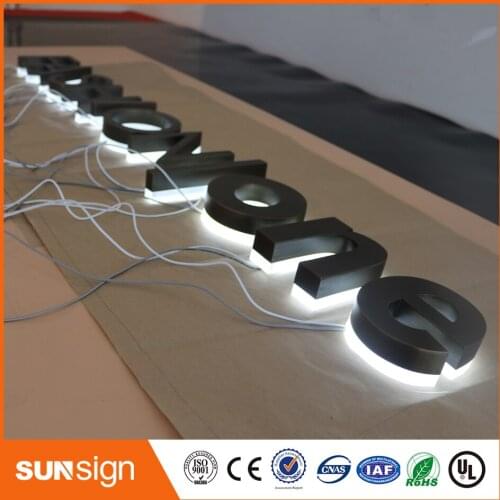 Factory Outlet Stainless steel led backlit lighted letters custom sign advertising products