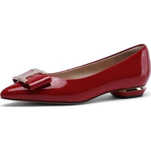 Big Size 9 10 11 12 ladies high heels women shoes woman pumps Pure-color pointed metal buckled shallow thick-heeled single shoes