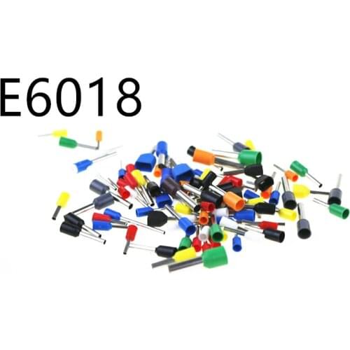 100Pcs E6018 10 AWG 6.0mm2 Wire Crimp Insulated Ferrule Cable End Terminal