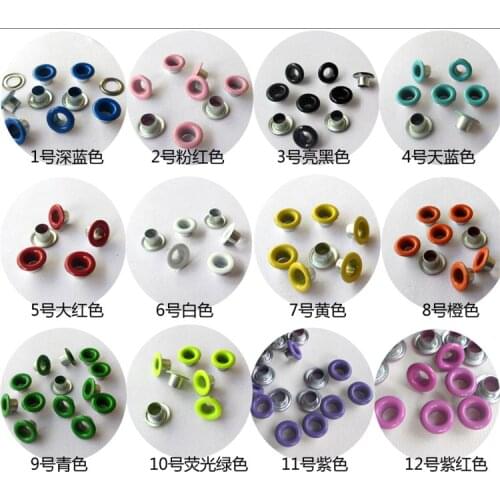 1000 pcs coated Spray Metal Eyelets With Washer for Leather Craft Grommet Banner 5mm