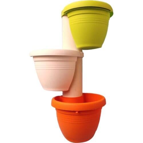 3Pcs/Set Drain Pipe Flower Pots Tubs Gutter Downspout Flowerpot for Plants and Flowers (Size S/L)