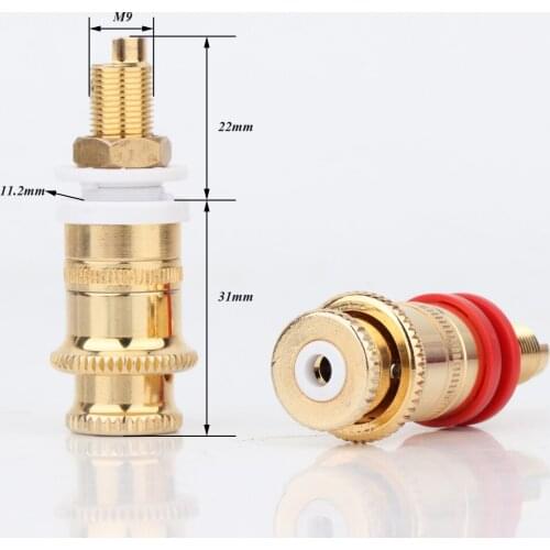 4pcs/set Hi-end Gold Plated Copper Speaker Binding Posts Terminal Connector