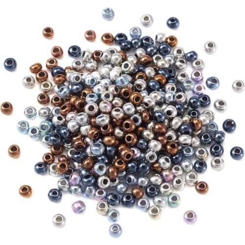 8000pcs 12/0 Electroplated Glass Seed Beads Grade A Mixed Color DIY Bracelet Necklace Earring Beads For Jewelry Making 2x1.5mm