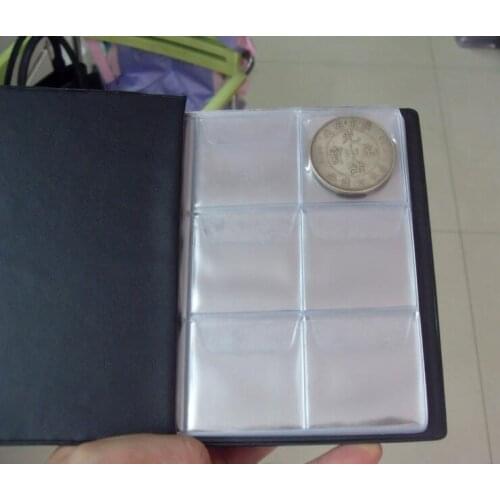 60 Piece/Coin Collection Album Coin Storage Book Can Put less than 40 mm Coins have Anti-slip cover Coin Hold Book 6 Grids/page