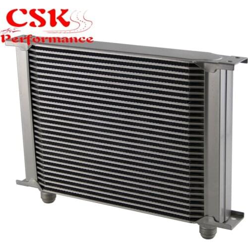 Aluminum Universal 28 Row AN-10AN Engine Transmission Racing Oil Cooler Silver