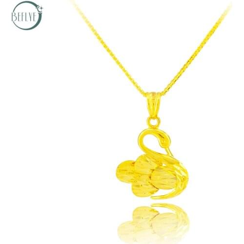 Beflye jewelry 100% 18K pure gold charm au750 gold Swan high grade fashion classic party boutique jewelry gift hot new 2019
